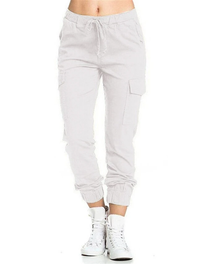 Women's Cargo Pants Sweatpants Pants Trousers Full Length Micro-elastic Mid Waist Fashion Streetwear Street Daily Deep Green Black S M Summer Fall 7 Women's Cargo Pants Sweatpants Pants Trousers Full Length Micro-elastic Mid Waist Fashion Streetwear Street Daily Deep Green Black S M Summer Fall - Image 7