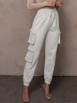 Women‘s Cargo Khaki Pants Trousers Full Length Cotton Micro-elastic High Waist Fashion Streetwear Street Daily Apple Green Black S M Fall Winter -Outlet Suit Skirt Fit Store yccyga1693811772225