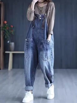 Women's Overall Pocket Solid Color Square Neck Streetwear Street Daily Regular Fit Sleeveless Blue 070 Small Pocket Main Picture Color 070 S M L Fall -Outlet Suit Skirt Fit Store ydgvde1697522086100