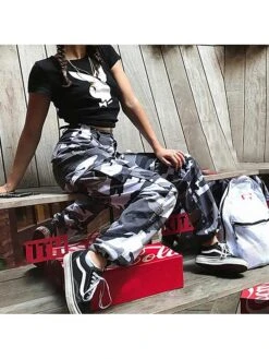 Women's Cargo Pants Joggers Pants Trousers Full Length Side Pockets Micro-elastic Mid Waist Basic Hip-Hop Leisure Sports Weekend Pink Wine S M Spring &Fall -Outlet Suit Skirt Fit Store yepmnq1646650497728