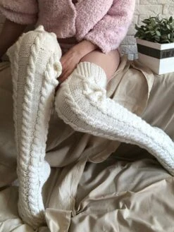 Women's Stockings Thigh-High Crimping Socks Tights Thermal Warm Stretchy Knitting Fashion Casual Daily White One-Size -Outlet Suit Skirt Fit Store ygbgsx1667372262921