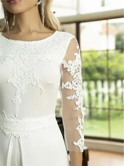 Women's Jumpsuit Lace Solid Color Crew Neck Streetwear Wedding Party Regular Fit Long Sleeve White S M L Summer 13 Women's Jumpsuit Lace Solid Color Crew Neck Streetwear Wedding Party Regular Fit Long Sleeve White S M L Summer -Outlet Suit Skirt Fit Store yhjusn1681730347490