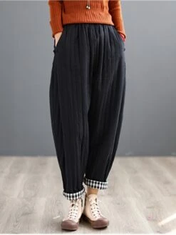 Women's Slacks Down Pants Baggy Full Length Baggy Micro-elastic Fashion Streetwear Outdoor Street Army Green 882# 219# Black 219# L [recommended 100-115 Catties] XL [recommended 115-130 Catties] Fall -Outlet Suit Skirt Fit Store yhncxm1692679693330