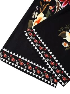 Women's Jumpsuit Print Floral Square Neck Casual Daily Vacation Straight Regular Fit Sleeveless Black S M L Spring -Outlet Suit Skirt Fit Store yhvgeb1662454113689