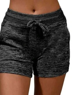 Women's Shorts Cotton Blend Grey Black Mid Waist Athleisure Casual Weekend Print Micro-elastic Short Comfort Letter S M L XL XXL -Outlet Suit Skirt Fit Store ykzdbb1651825977009