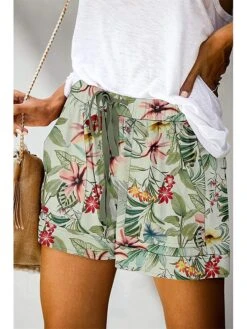 Women's Shorts Beach Shorts Black Yellow Red Casual Holiday Weekend Side Pockets Short Comfort Floral S M L XL 2XL