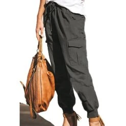 Women's Cargo Pants Baggy Full Length Cotton Blend Pocket Baggy Mid Waist Streetwear Casual / Sporty Outdoor Weekend Black Army Green S M Summer Spring &Fall -Outlet Suit Skirt Fit Store ylbyjh1618291292184