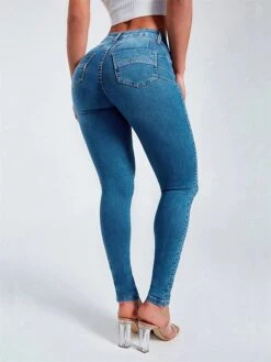 Women's Jeans Slim Pants Trousers Full Length Cotton Denim High Elasticity High Waist Fashion Streetwear Street Daily Dark Blue LightBlue S M Fall Winter 21 Women's Jeans Slim Pants Trousers Full Length Cotton Denim High Elasticity High Waist Fashion Streetwear Street Daily Dark Blue LightBlue S M Fall Winter -Outlet Suit Skirt Fit Store ymgmyk1693903646853