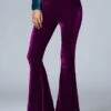 Women's Bootcut Bell Bottom Pants Trousers Full Length Micro-elastic Mid Waist Fashion Streetwear Party Street Wine Black S M Fall Winter