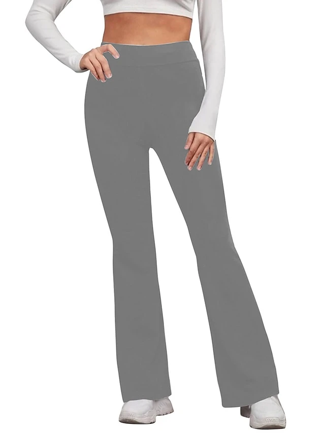 Women's Flare Leggings Full Length Fashion Streetwear Outdoor Street Off White Black S M Fall Winter 5 Women's Flare Leggings Full Length Fashion Streetwear Outdoor Street Off White Black S M Fall Winter - Image 5