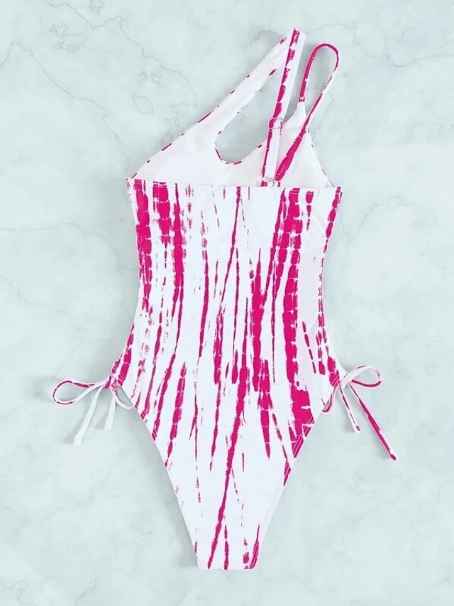 Women's Swimwear One Piece Normal Swimsuit Printing One Shoulder Tie Dye Black Blue Green Rose Red Bodysuit Bathing Suits Sports Beach Wear Summer 20 Women's Swimwear One Piece Normal Swimsuit Printing One Shoulder Tie Dye Black Blue Green Rose Red Bodysuit Bathing Suits Sports Beach Wear Summer - Image 20