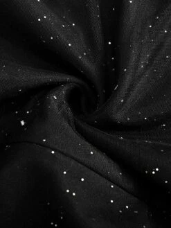 Women‘s Jumpsuit For Special Occasions Mesh Sequin Solid Color V Neck Elegant Party Prom Regular Fit Long Sleeve Black S M L SpringFall -Outlet Suit Skirt Fit Store yuklzx1651133457437