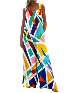 Women's Jumpsuit Animal Square Neck Holiday Traveling Vacation Regular Fit Sleeveless Sleeveless 34 1 2 S M L Summer -Outlet Suit Skirt Fit Store zbbrbh1681621502555