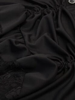 Women's Skirt Asymmetrical Polyester Lace Over Charmeuse Black Red Navy Blue Skirts Winter Ruffle Drawstring Side Button High Waist Steampunk® Retro Gothic Carnival Costumes Ladies Christmas -Outlet Suit Skirt Fit Store zcshfj1635224760445