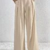 Women's Wide Leg Pants Trousers Full Length Vacation Fashion Outdoor Street Apricot S M Fall Winter