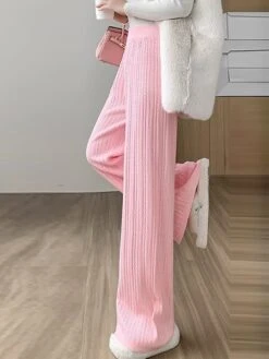 Women's Wide Leg Pants Trousers Full Length Fashion Streetwear Street Daily Grey Black One-Size Fall Winter -Outlet Suit Skirt Fit Store zjosxi1694424048935