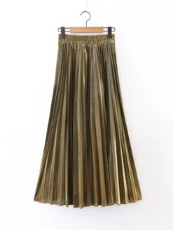 Women's Skirt Swing Long Skirt Maxi Silver Black Red Blue Skirts Pleated Streetwear Summer Holiday Weekend S M L 21 Women's Skirt Swing Long Skirt Maxi Silver Black Red Blue Skirts Pleated Streetwear Summer Holiday Weekend S M L -Outlet Suit Skirt Fit Store zjvsak1664353462909