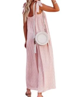 Women's Overall Pocket Print Polka Dot Square Neck Boho Street Daily Regular Fit Sleeveless Pink Khaki Light Blue S M L Spring -Outlet Suit Skirt Fit Store znjhgp1654676558483