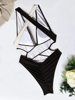 Sexy Monokini Women's Deep V Swimwear Criss Cross One Piece SwimsuitStylish Backless High Cut Thong Padded Bathing Suits -Outlet Suit Skirt Fit Store znypss1690454878791