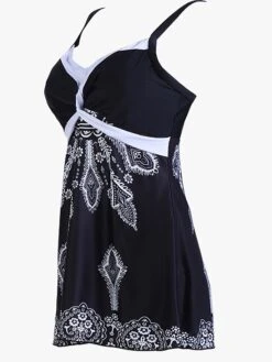 Women's Swimwear Swim Dress 2 Piece Plus Size Swimsuit Modest Swimwear Open Back For Big Busts Print Floral Black Pink Red Blue Tunic Shirts Strap Bathing Suits New Vacation Fashion -Outlet Suit Skirt Fit Store zvfkbd1639380490597