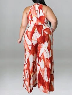 Women's Jumpsuit High Waist Print Floral Crew Neck Casual Daily Holiday Regular Fit Sleeveless Red Blue Purple XL XXL 3XL Spring -Outlet Suit Skirt Fit Store zwyvki1675747205469