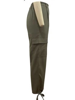 Women's Cargo Pants Full Length Cotton Micro-elastic Mid Waist Fashion Streetwear Outdoor Street ArmyGreen S M Fall Winter -Outlet Suit Skirt Fit Store zxowzf1692182848196